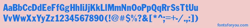 FranklinCond.Gothic Font – Blue Fonts on Pink Background