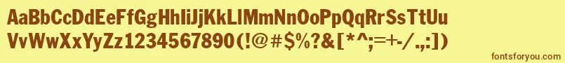 FranklinCond.Gothic Font – Brown Fonts on Yellow Background