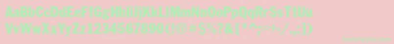 FranklinCond.Gothic Font – Green Fonts on Pink Background