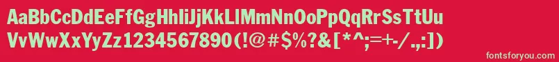 FranklinCond.Gothic Font – Green Fonts on Red Background