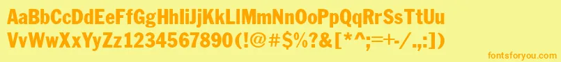 FranklinCond.Gothic Font – Orange Fonts on Yellow Background