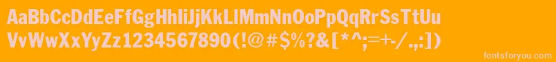 FranklinCond.Gothic Font – Pink Fonts on Orange Background