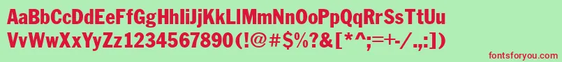 FranklinCond.Gothic Font – Red Fonts on Green Background