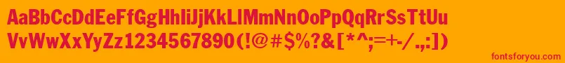 FranklinCond.Gothic Font – Red Fonts on Orange Background