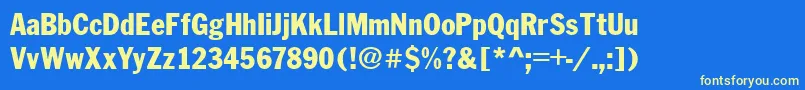 FranklinCond.Gothic Font – Yellow Fonts on Blue Background