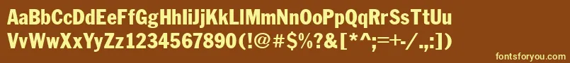 FranklinCond.Gothic Font – Yellow Fonts on Brown Background