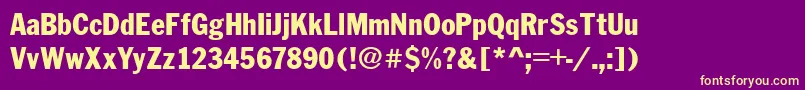FranklinCond.Gothic Font – Yellow Fonts on Purple Background