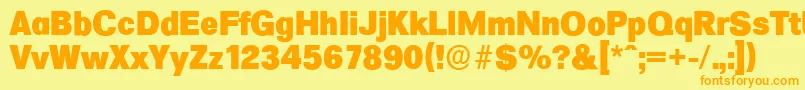 FormulaserialHeavyRegular Font – Orange Fonts on Yellow Background
