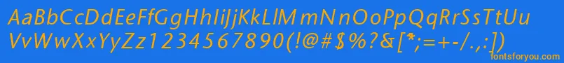 Police SapirItalic – polices orange sur fond bleu