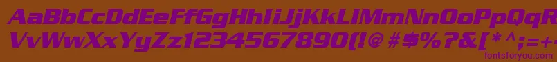 BoostSsiBoldItalic Font – Purple Fonts on Brown Background