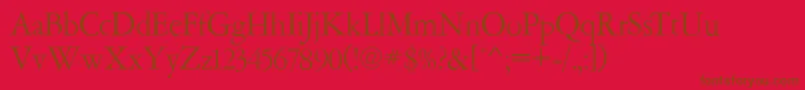 AmsterdamerGaramontRegular-Schriftart – Braune Schriften auf rotem Hintergrund