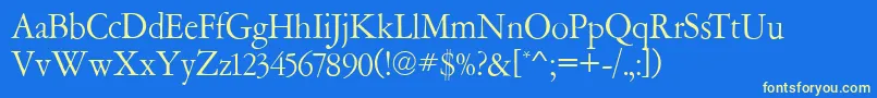 AmsterdamerGaramontRegular Font – Yellow Fonts on Blue Background