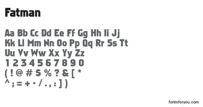 Шрифт Fatman – алфавит, цифры, специальные символы