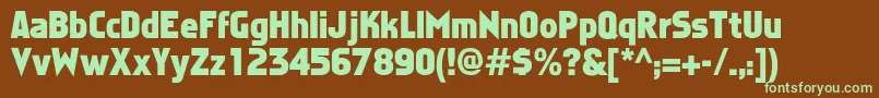 Czcionka Fatman – zielone czcionki na brązowym tle