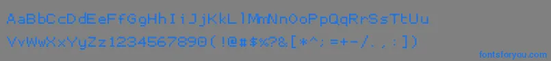 フォントProggysmalltt – 灰色の背景に青い文字