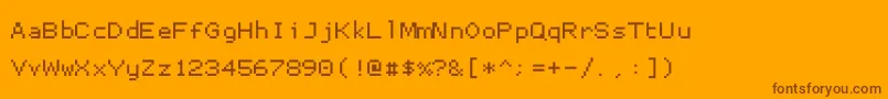 Шрифт Proggysmalltt – коричневые шрифты на оранжевом фоне