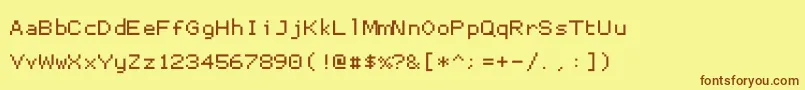 Шрифт Proggysmalltt – коричневые шрифты на жёлтом фоне
