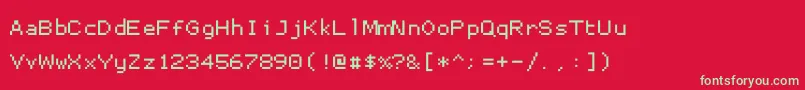 フォントProggysmalltt – 赤い背景に緑の文字