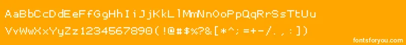 Шрифт Proggysmalltt – белые шрифты на оранжевом фоне