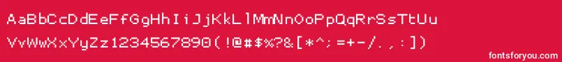 Шрифт Proggysmalltt – белые шрифты на красном фоне