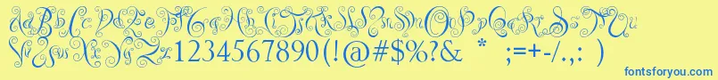 Weitere Informationen zur YouArePrecious-Schriftart YouArePrecious-Schriftart – Blaue Schriften auf gelbem Hintergrund