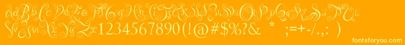 YouArePrecious Font – Yellow Fonts on Orange Background
