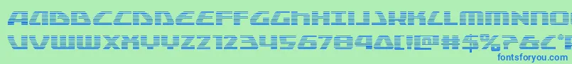 Шрифт Globaldynamicsgrad – синие шрифты на зелёном фоне