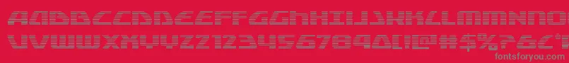 フォントGlobaldynamicsgrad – 赤い背景に灰色の文字