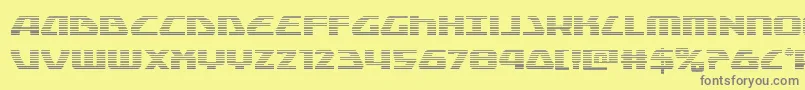 フォントGlobaldynamicsgrad – 黄色の背景に灰色の文字