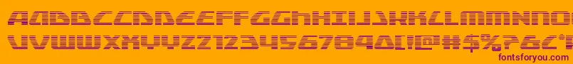 Globaldynamicsgrad-Schriftart – Violette Schriften auf orangefarbenem Hintergrund