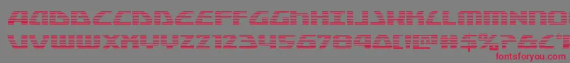 フォントGlobaldynamicsgrad – 赤い文字の灰色の背景