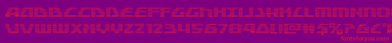 Globaldynamicsgrad-Schriftart – Rote Schriften auf violettem Hintergrund