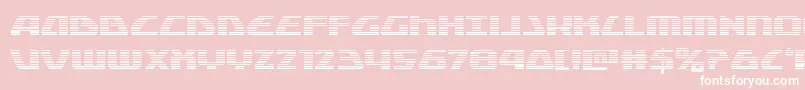 Globaldynamicsgrad-Schriftart – Weiße Schriften auf rosa Hintergrund