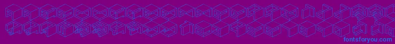 フォントQbicle1Brk – 紫色の背景に青い文字