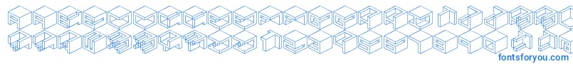 フォントQbicle1Brk – 白い背景に青い文字
