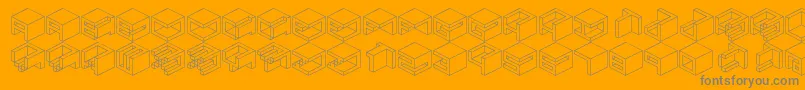 フォントQbicle1Brk – オレンジの背景に灰色の文字