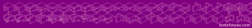 Qbicle1Brk-fontti – vaaleanpunaiset fontit violetilla taustalla