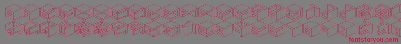 フォントQbicle1Brk – 赤い文字の灰色の背景