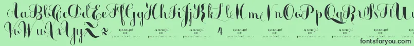 MonmicaDemo Font – Black Fonts on Green Background