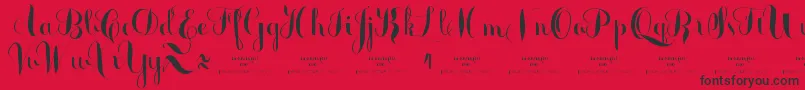 MonmicaDemo Font – Black Fonts on Red Background