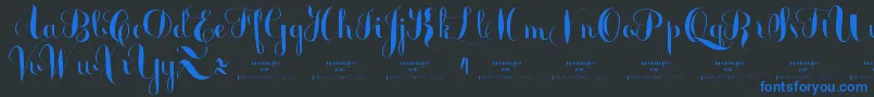 MonmicaDemo Font – Blue Fonts on Black Background