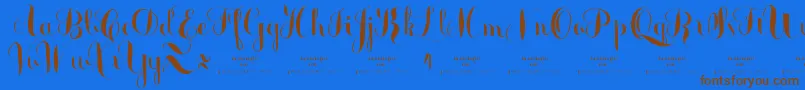 MonmicaDemo Font – Brown Fonts on Blue Background