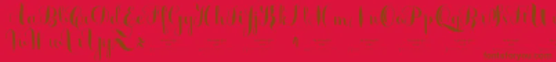 Шрифт MonmicaDemo – коричневые шрифты на красном фоне