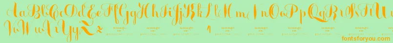 MonmicaDemo Font – Orange Fonts on Green Background