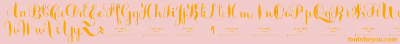 MonmicaDemo Font – Orange Fonts on Pink Background