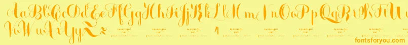 MonmicaDemo Font – Orange Fonts on Yellow Background