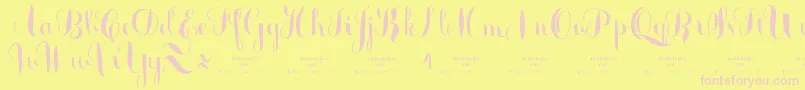 MonmicaDemo Font – Pink Fonts on Yellow Background
