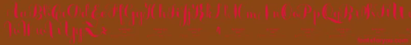 MonmicaDemo Font – Red Fonts on Brown Background