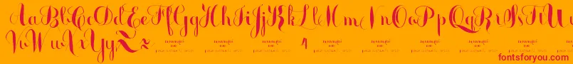 MonmicaDemo Font – Red Fonts on Orange Background