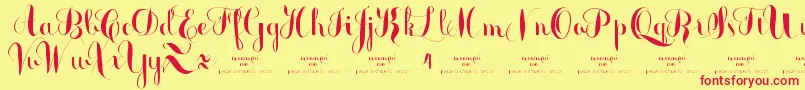 MonmicaDemo Font – Red Fonts on Yellow Background